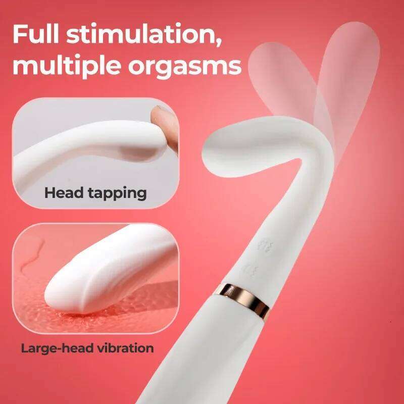10 Speed Strong Vibrating Bendable Waterproof USB Rechargeable AV Double Ended Slim G-Spot Vibrator Sex Toys for Women W260305