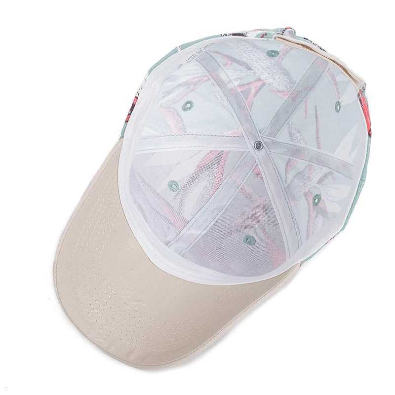 New Fashion Women Cap Flowers And Foliage Print Baseball Cap Female Outdoor Streetwear Caps Hats S260306