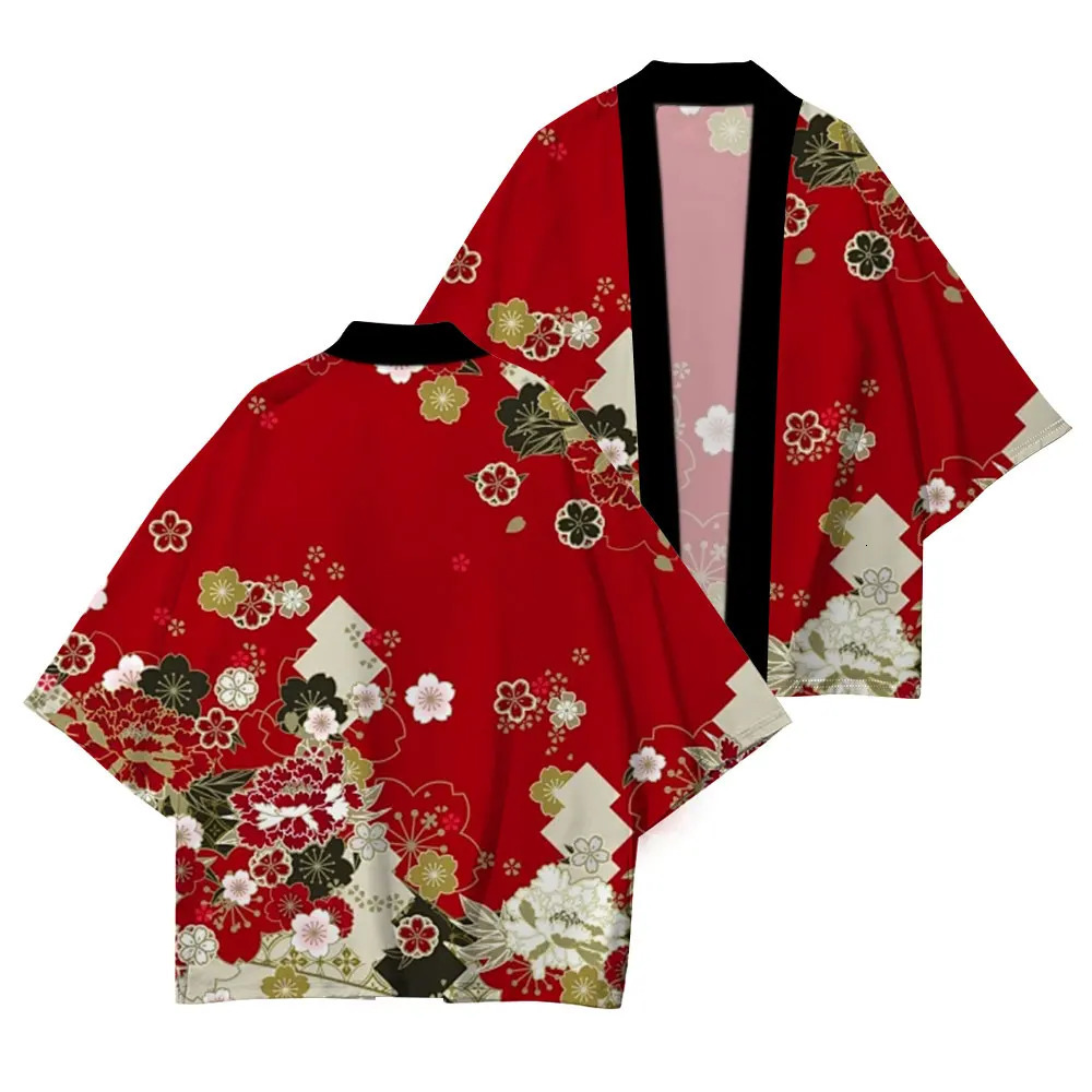 Japanese Traditional Dress Kimono Cherry Blossom Print Casual Comfort High Quality Half Sleeve Summer Fashion 260228