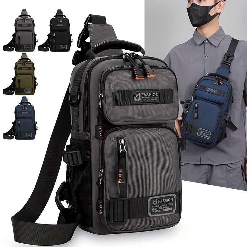 Mens Chest Bag Multifunctional Molle Waist Pack Travel Lightweight Handbag Outdoor Hiking Cycling Crossbody Bag Large Rig Pouch 260305
