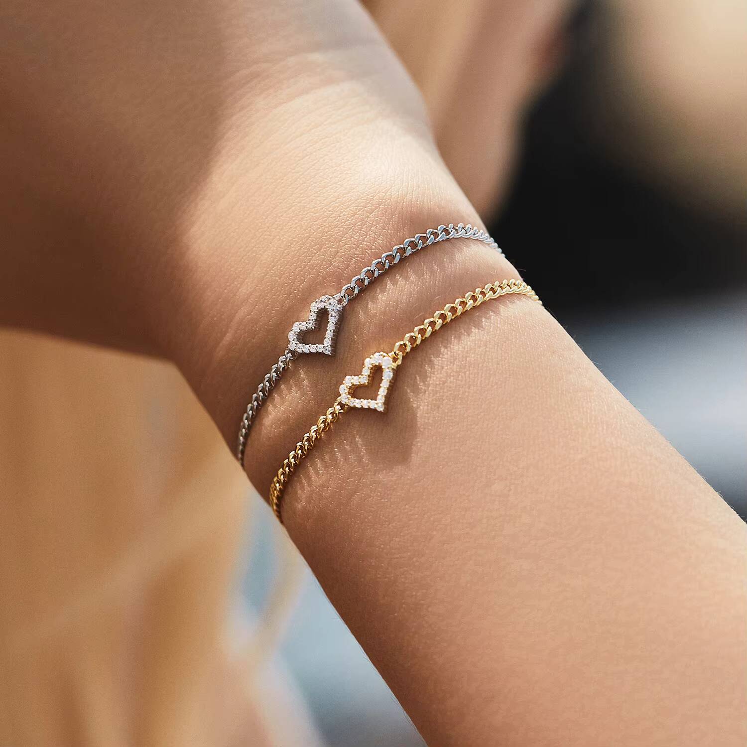 New Trend Lightweight Luxury Real 925 Sterling Silver Irregular Heart Moissanite Bracelet for Party Custom Bracelet