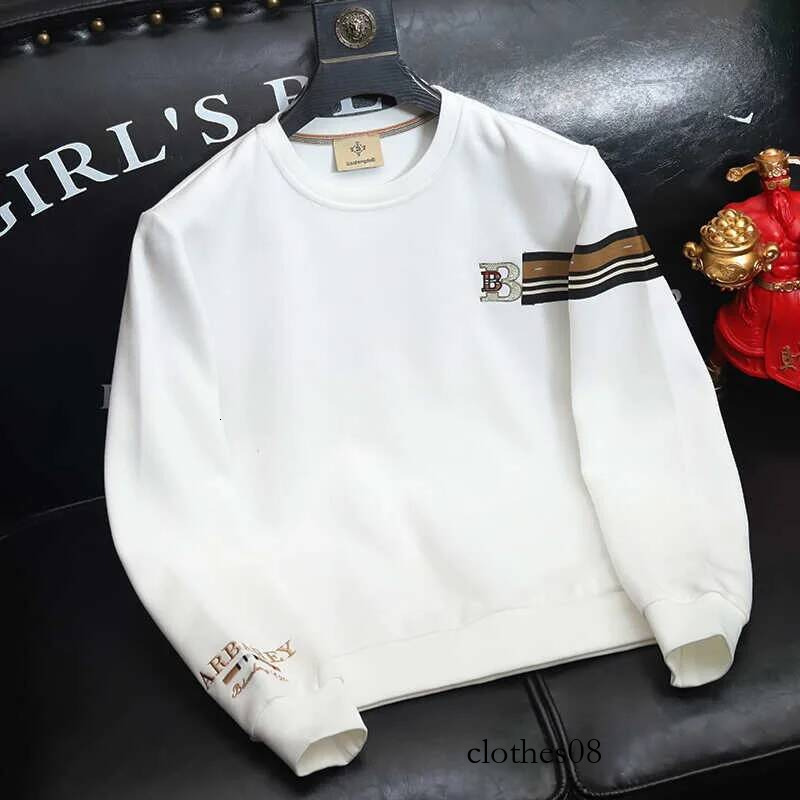 Pure Cotton Men's Sweatirt Casual Long Sve round Ne T-irt Embroidered Lettering Modern Sle Youth Faion