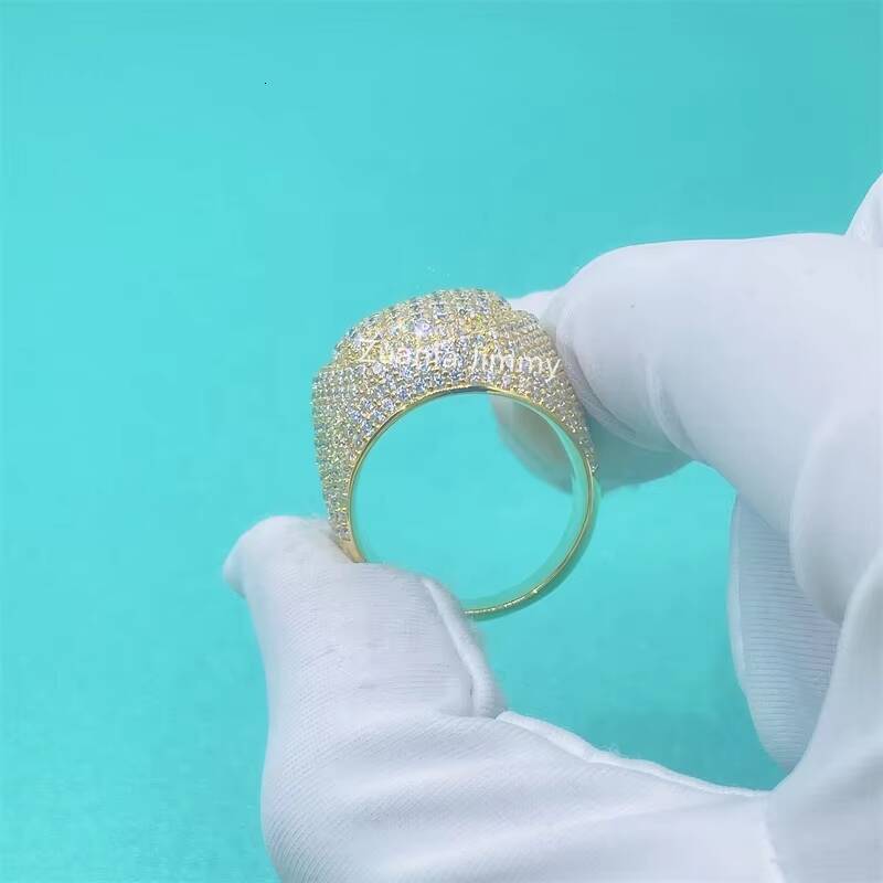 Custom Made Personal Real 925 Silver Full With Iced Out Moissanite Diamond Champion Men Rings Hip Hop Ring