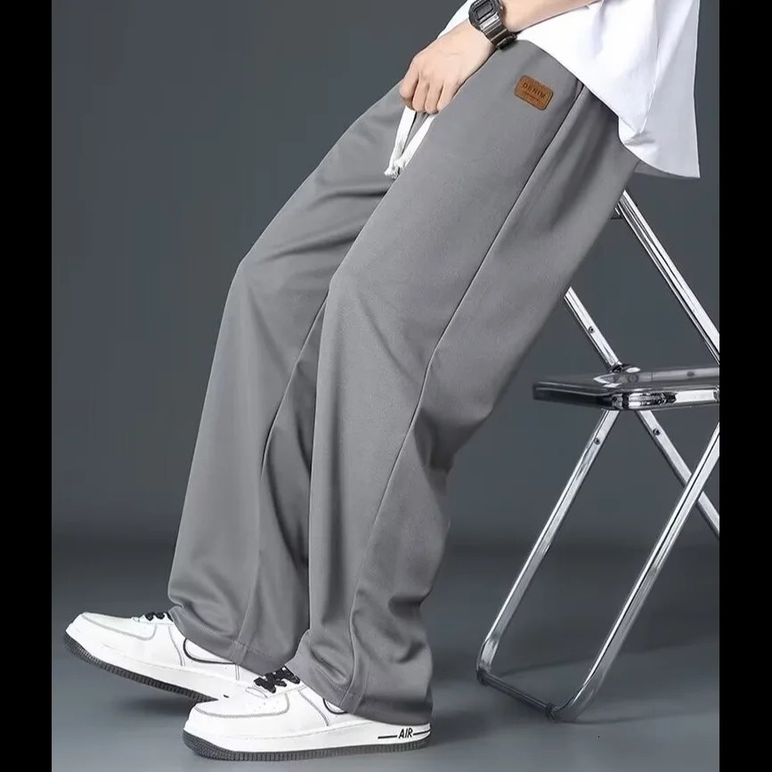 Casual long pants for boys ice silk quick drying pants for spring and summer thin trendy straight tube loose hanging 260306