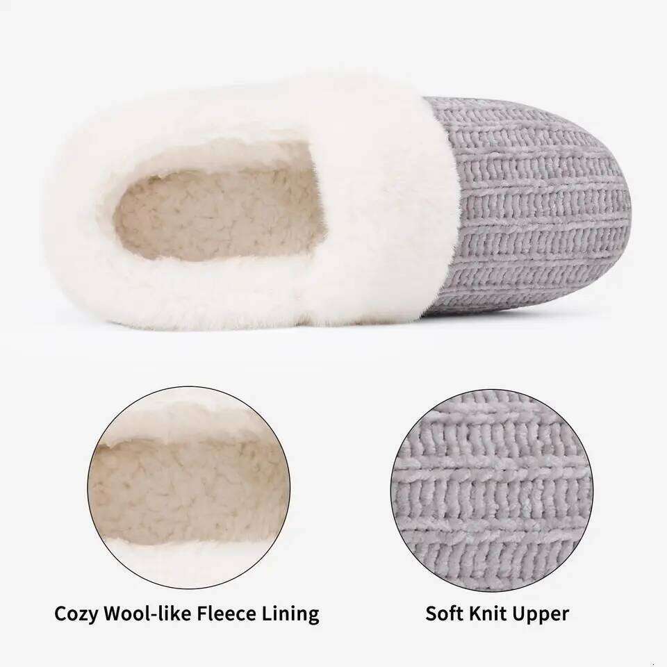 Litfun Fuzzy Cozy House Slippers For Woman Winter Indoor Warm Antiskid Plush Casual Slides Ladies Soft Memory Foam Bedroom Shoes
