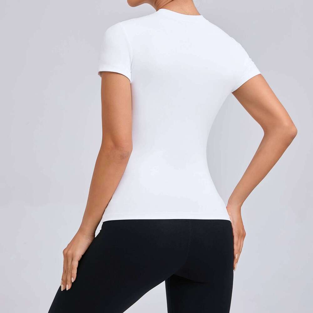 Women Top Yoga Shirts Quick Dry Running Tops Tights Push Up Workout Gym Clothes Short Sleeve Fitness Sports T-Shirts 26Y0306