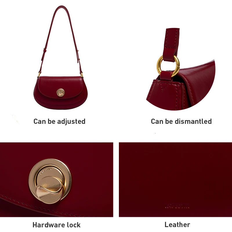 LA FESTIN Original Crossbody Shoulder Bag Autumn Winter Retro Square Handbag for Women Saddle 260227