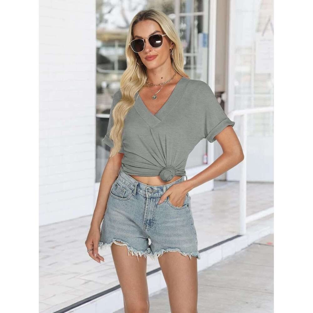 3 Pack T-Shirts Short Sleeve V Neck Tops for Women 2026 Designer Summer Loose Fit Cute Clothes Trendy Fashion Outfits