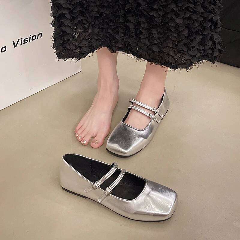 2025 Spring/Summer Elegant Retro Mary Jane Casual Flat New Fashion Soft Comfortable Ballet Shoes Women Chaussure Femme