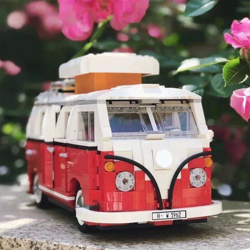 1332PCS Creative T1 Camper Van MPV Car Building Blocks Assemble Bricks Vehicle Toy Birthday Gift For Children Kids Z260305
