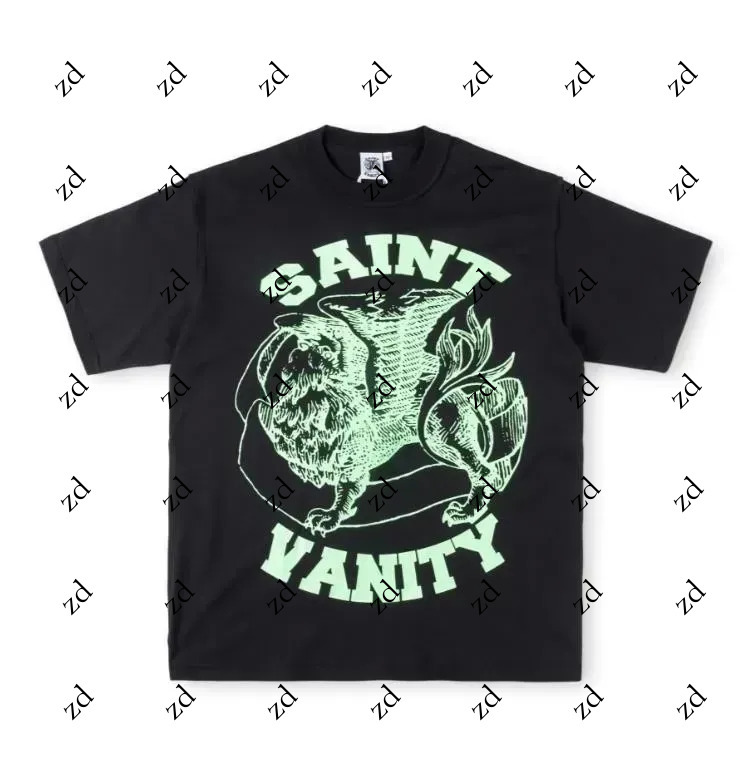 saintvanity Shirt Mens Designer t shirt saint vainty popular retro high street womens sleeved shorts ins same style letter printed casual short 5ff