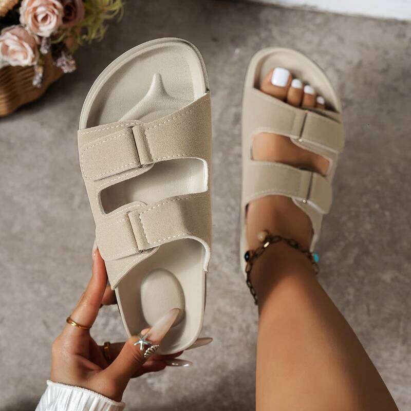 Trendy Women Sandals Slippers Driving Summer Outdoor Wear Anti-Slip Odor Control Beach Casual PU Bottom Material Shoes