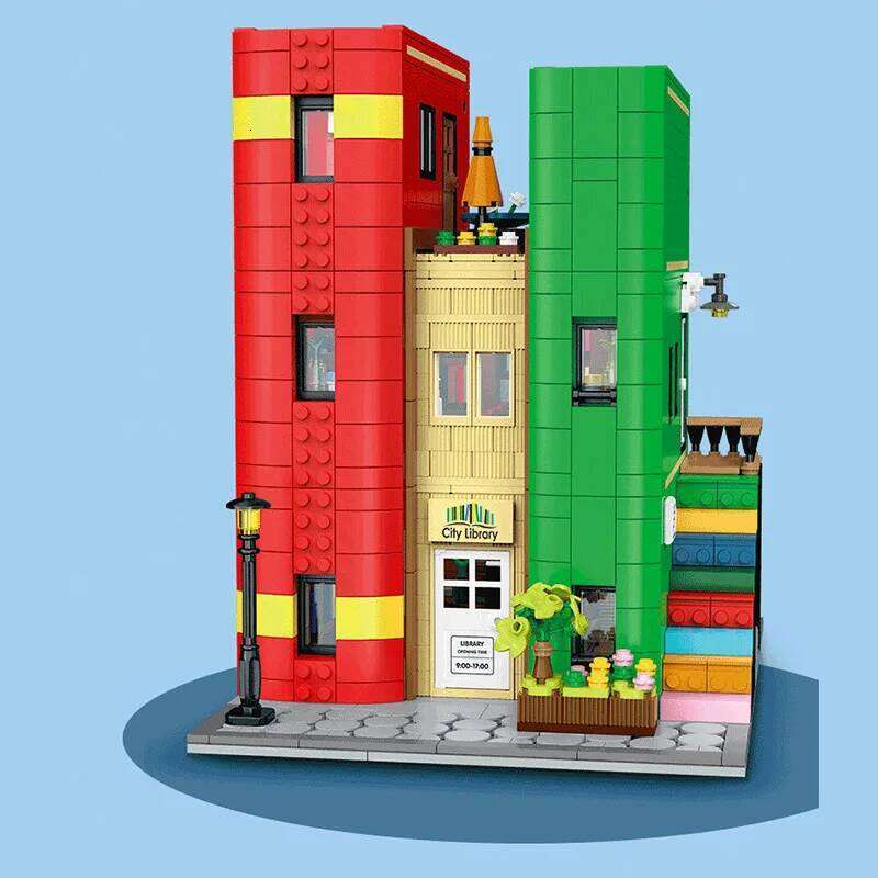 Creative Cities Library Buildings Blocks Bricks Model MOC Modular Desktop Ornament Street View Architecture Toy for Adults Gifts Z260306