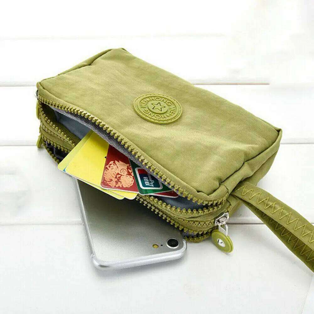 Fashion Clutch Wallets For Women Three Zipper Solid Color Letter Printing Large Capacity Wearable Purse C260304