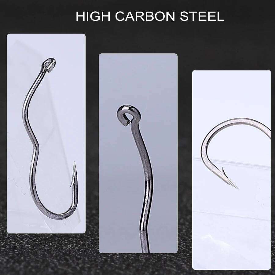 NGB 12PCS Automatic Flip Carp Hook High Carbon Steel 6-13# Freshwater Sharp Barbed Single Fishhook Fishing Accessory Y260305