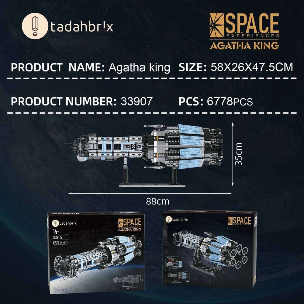 6778PCS Agatha King Battleship Building Blocks Creative Space Shuttle Model Bricks Desktop Decoration Toy For Kids Holiday Gifts Z260305