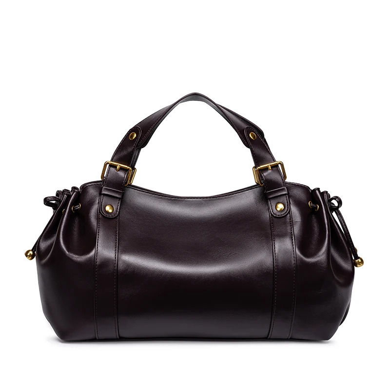 2026 Womens Bag Boston Solid Color Simple Handbag Working Shoulder Crossbody Tote Soft 260228