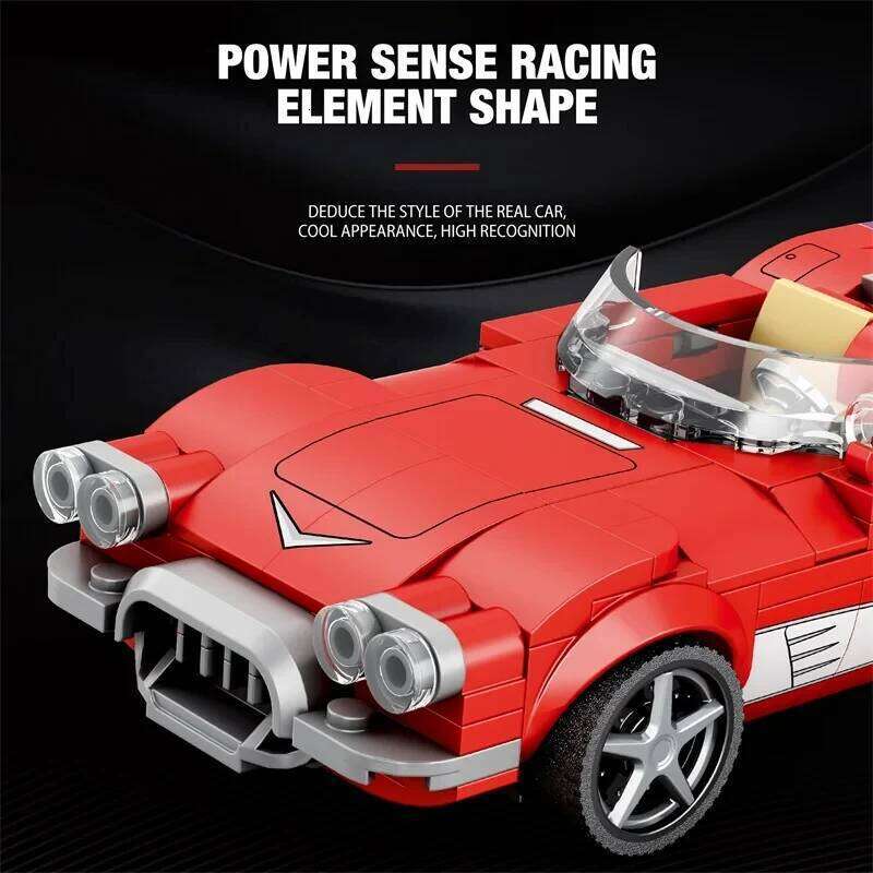311PCS Red Roadster Building Block Creative City Vehicle Diy Car Model Bricks Desktop Display Toys For Kids Holiday Gifts Z260305