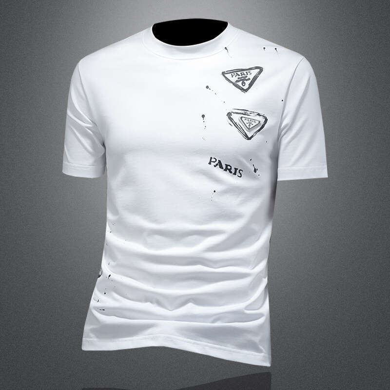 Summer Men's Round Neck Short Sleeve Slightly Loose Slim Fit Sporty Outdoor T-Shirt