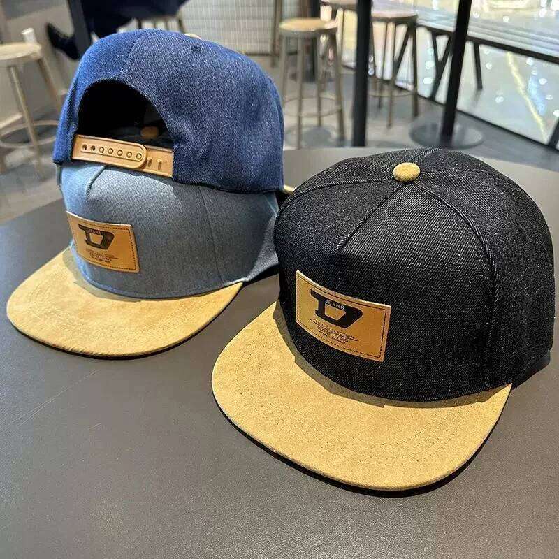 H Hip Hop Baseball Cap Flat Brim Men's and Women's Casual Street Dance Outdoor Couple Visor Hat Y260304