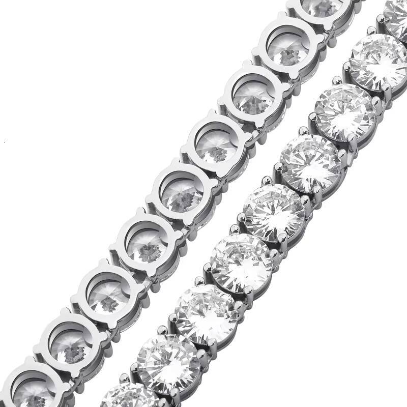 Hip Hop Jewelry Collection Iced Out Gold Plated Tennis Chain Set with 3mm 4mm 5mm White Gold AAA Moissanite