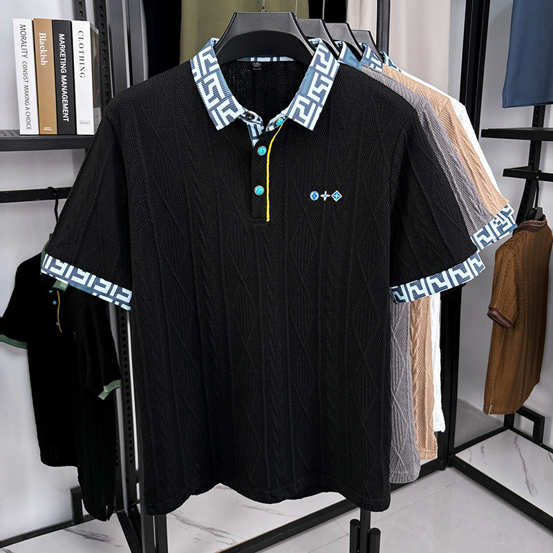 Men's Polos Shirt Man Fashion T Shirts Casual Men Golf Summer Polo Shirt Embroidery High Street Trend Top Tee