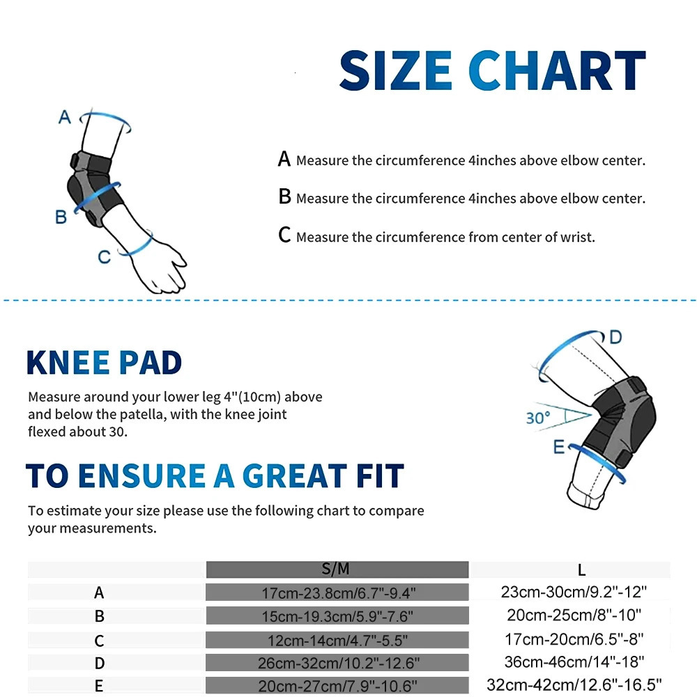 Skating Protective Gear AdultSkate Pads Knee Elbow with Wrist Guards for Roller SkatingSkateboardSkateboardingScooter 260228