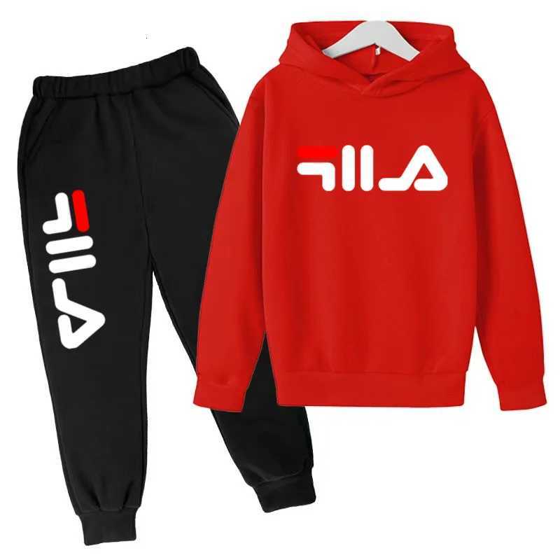 Kids Tracksuits 2Pcs, Brand Print Hoodie & Pants Set, Boys & Girls All-Match Casual Outfits for 3-13Y Fall WinterT260306