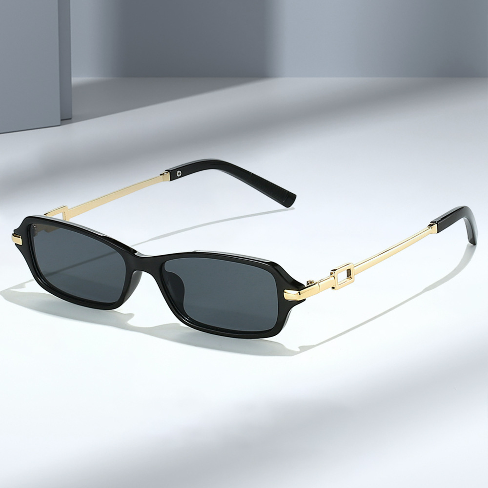 New European and American metal personalized small-frame street style retro high-end square sunglasses