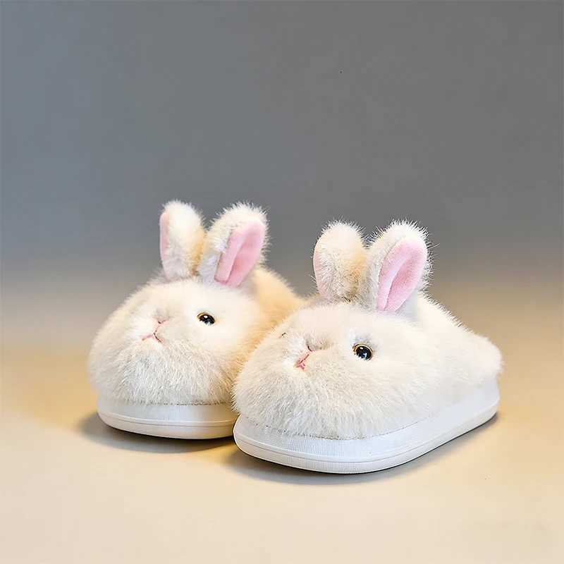 Cute Bunny Slippers for Women/Kids- Plush Fluffy Rabbit House Shoes Winter Warm Faux Fur Indoor Non-Slip Cozy Home Slippers Gift S260305