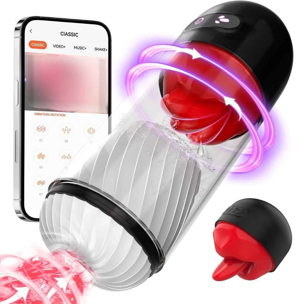 2025 Automatic Male Masturbation Cup Licking Blowjob Masturbator with 9 Powerful Modes Pocket Pussy Sex Toys for Men W260305