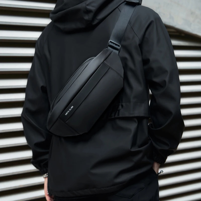 MATE ELAN Solid Waterproof Mens Crossbody Shoulder Bag Daily Travel Sports Fanny Pack Bumbag Teenagers Trend Phone Waist 260228