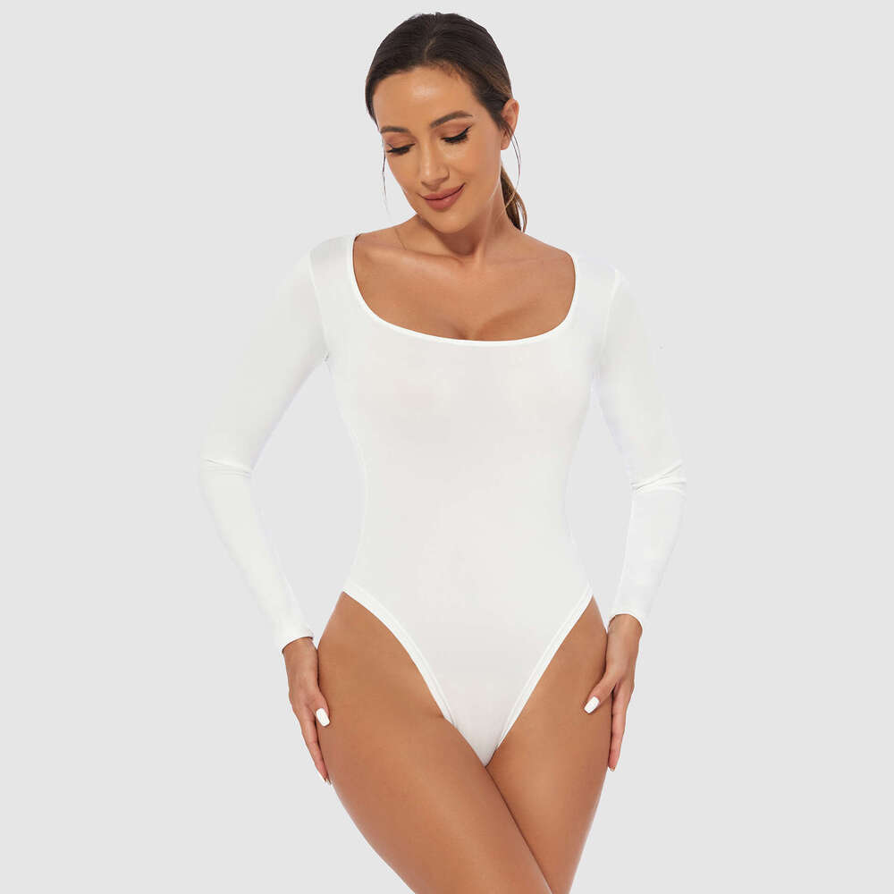European and American Export Plus Size Slim Fit Base Shirt T-Shirt Long Sleeve Jumpsuit Women's Top