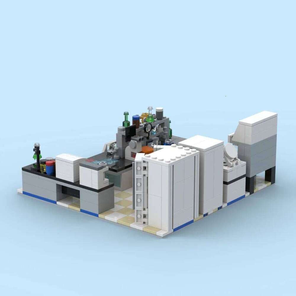 MOC Laboratory Block Home Decoration City Building Model Small Scene Educational Toys DIY Collection Bricks Gift Z260306