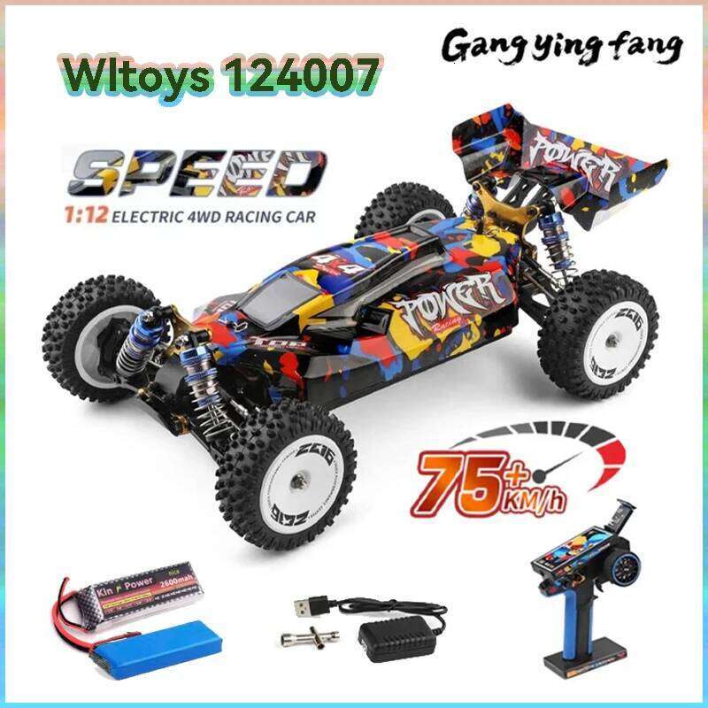 New WLtoys 124007 1/12 Brushless RC Car 4WD 75KM/H One Hand 2.4G Remote Control Racing Off-Road Drift Child Boys Toys Kids Gift C260305