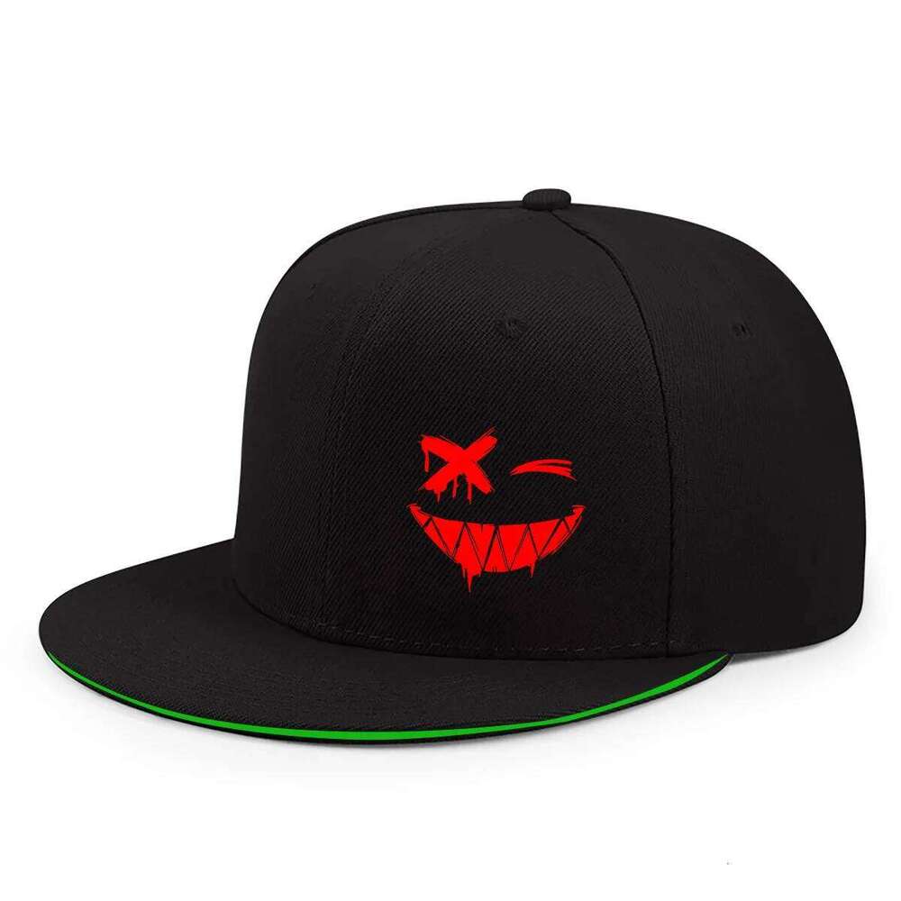Red XX Smiling Face Print Baseball Caps Men And Women Hip-hop Outdoor Adjustable Casual Sunscreen Sun Hat Streetwear Y260304