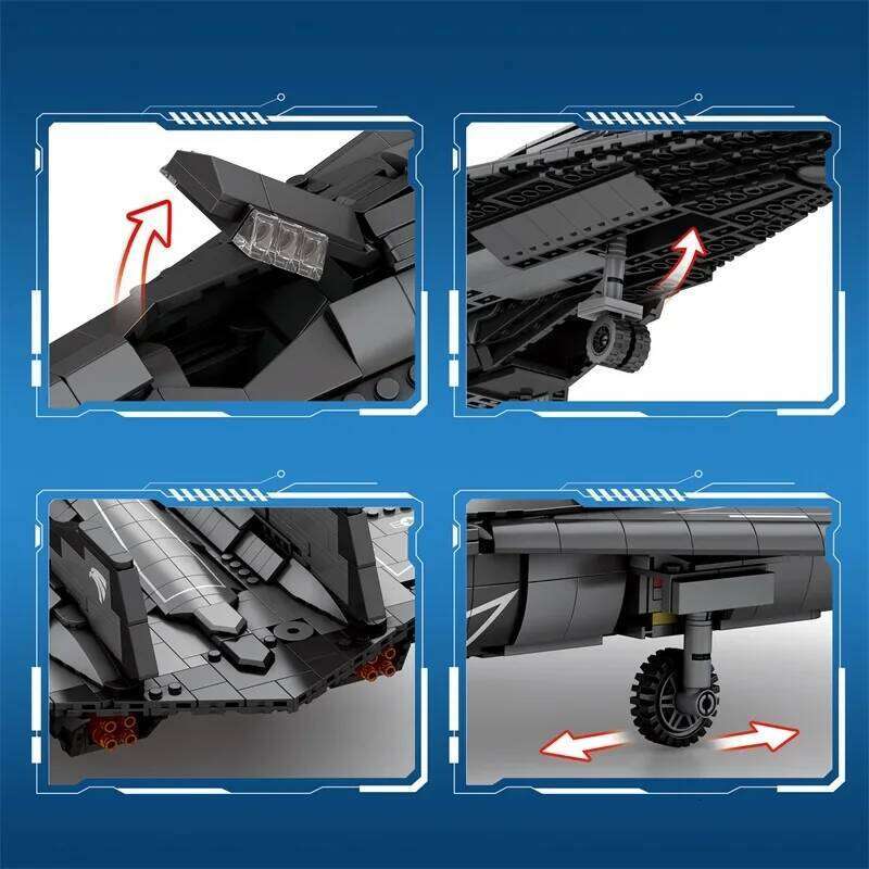 2071pcs SR-72 Large Blackbird Reconnaissance Aircraft Building Block Model Small Particle Space Shuttle Collection Toy Boys Gift Z260306