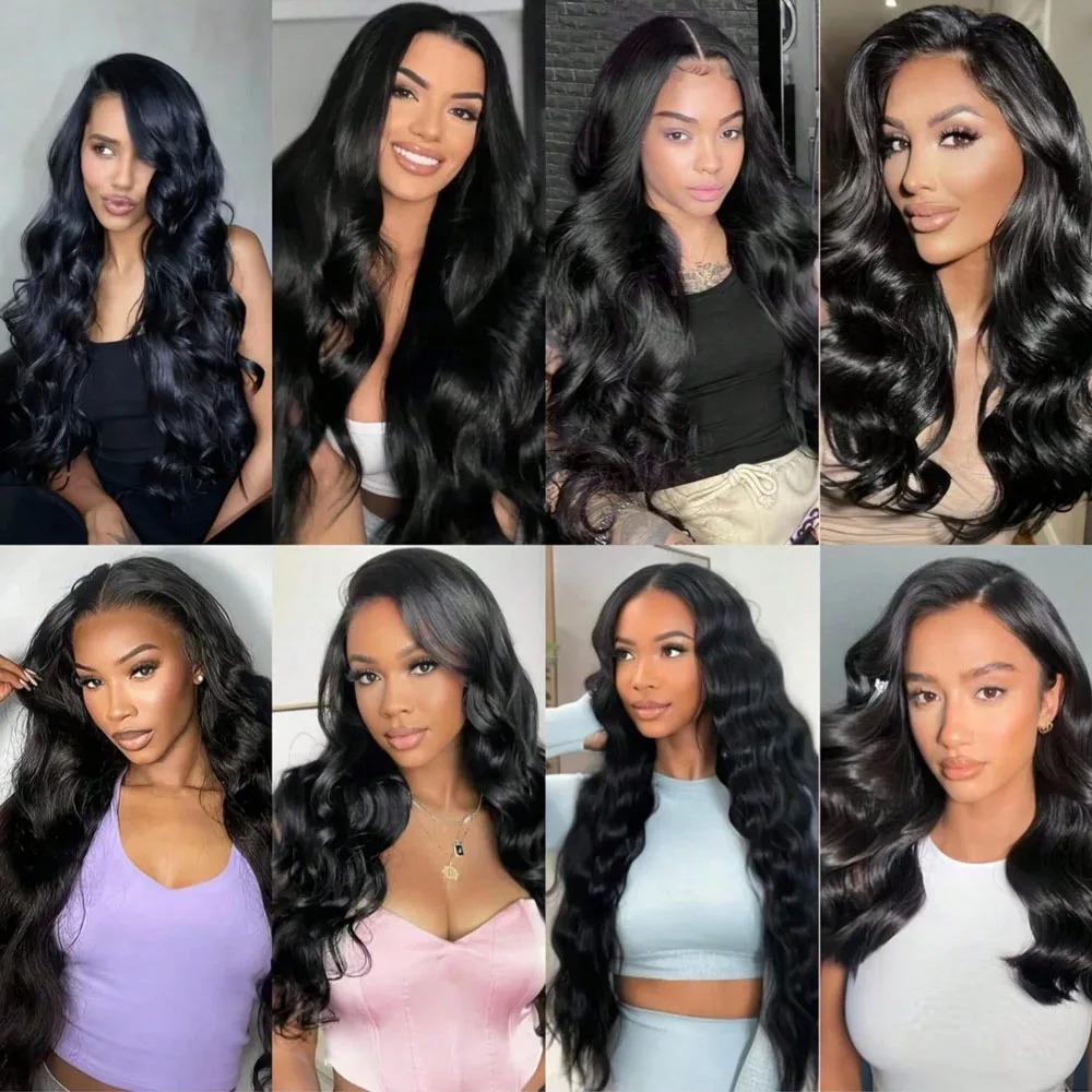Body Wave 13x6 HD Transparent Lace Front Human Hair Wig 40 Inch Pre Plucked 220 Density Wear and Go Glueless Lace Frontal Wigs for Women
