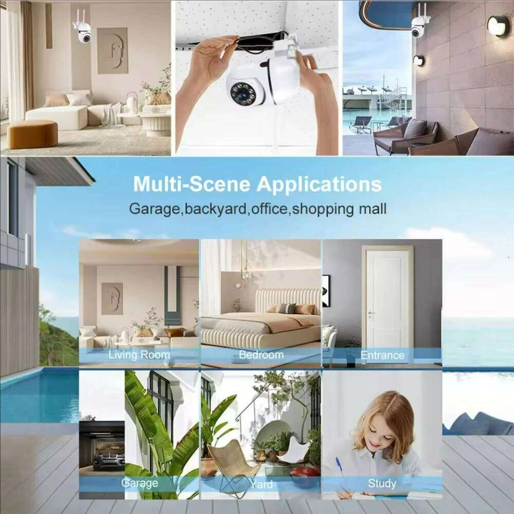 8MP Wifi IP Outdoor Wireless Security Surveillance PTZ Camera 4X Zoom Cameras AI Human Tracking Two-way Audio HD Night Color Cam 26W0306