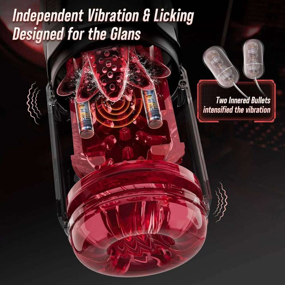 Automatic Masturbator Stroker Adult Toys with Thrusting Rotating 7 Licking Vibrating Modes Hands-Free Sex Machine Pocket Pussy W260305