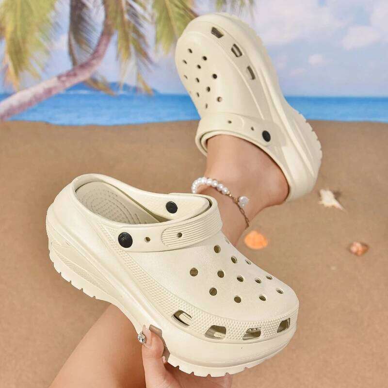 Women Thick Bottom Anti-Slip Summer Outdoor Beach Breathable Mesh Slip-On Wear-resistant Sandals Comfortable Shoes