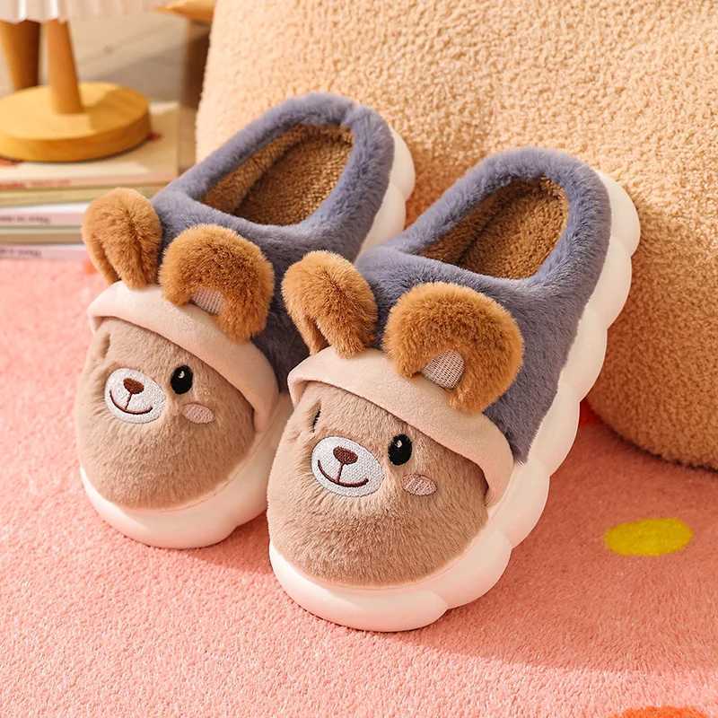 2025 Kids Baby Girl Winter Slippers Cute Bunny Warm Slippers Non Slip House Shoes for Toddlers Indoor Outdoor S260305