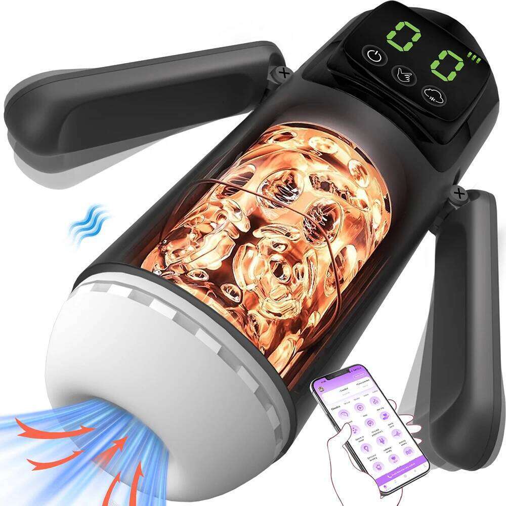 Automatic Male Masturbator Cup 8 Telescopic & Sucking Vibrator Real Oral Vagina Vacuum Suction Penis Trainer Adult Sex Toys Men W260305