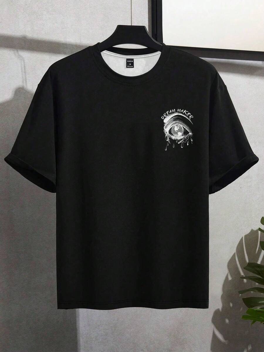 2026 European and American cross-border direct supply Earth Eye street fashion men's T-shirt casual and versatile summer short sleeves