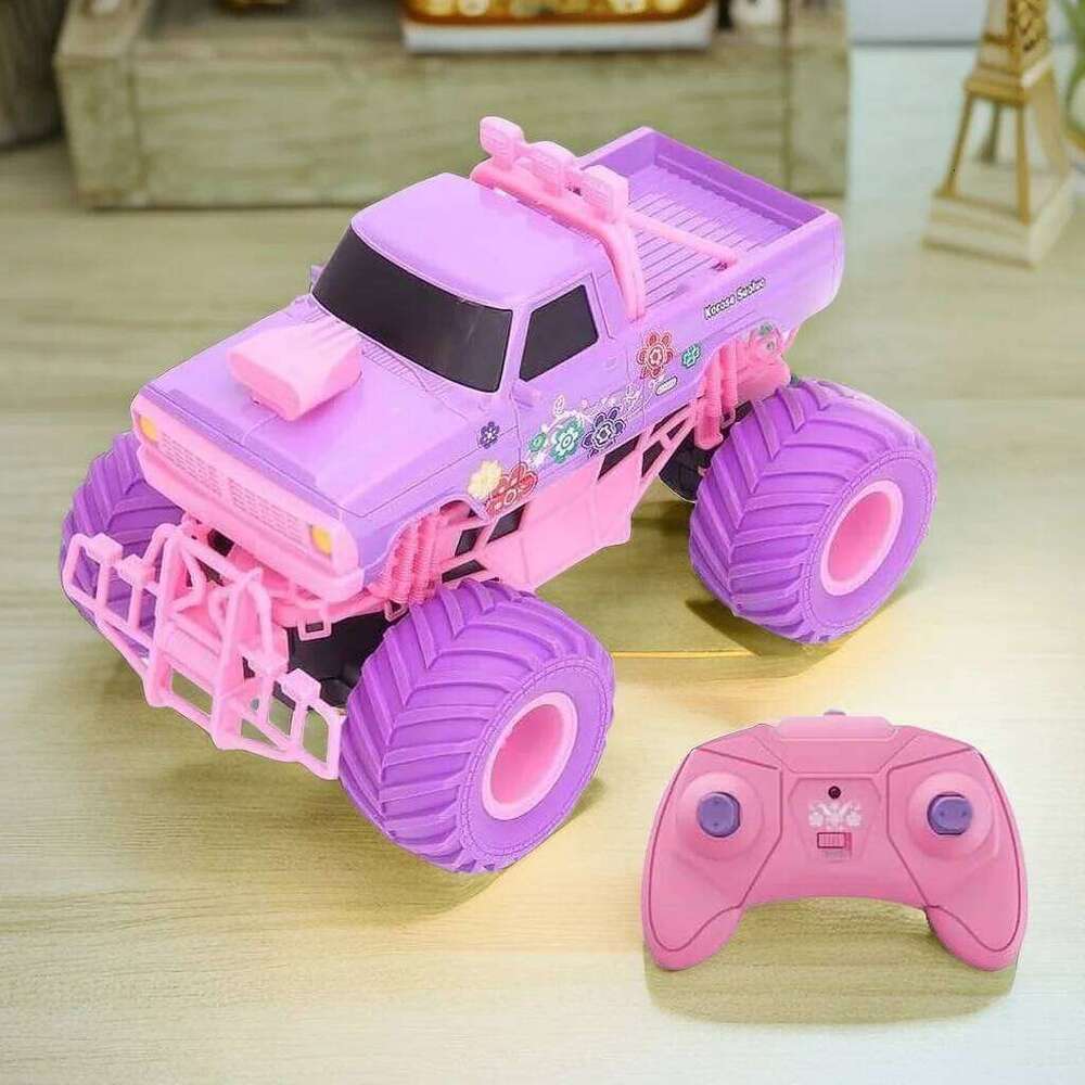 1/12 4WD Rc with Led Lights 2.4G Radio Remote Control Princess Car Buggy Off-Road Truck Girl Kid Game Toy Gift for Children C260305