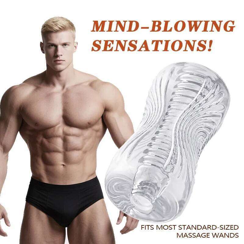 Clear Visible TPE Spiral Masturbator Cup for Men Penis Delay Training Device Adult Sex Toy W260305