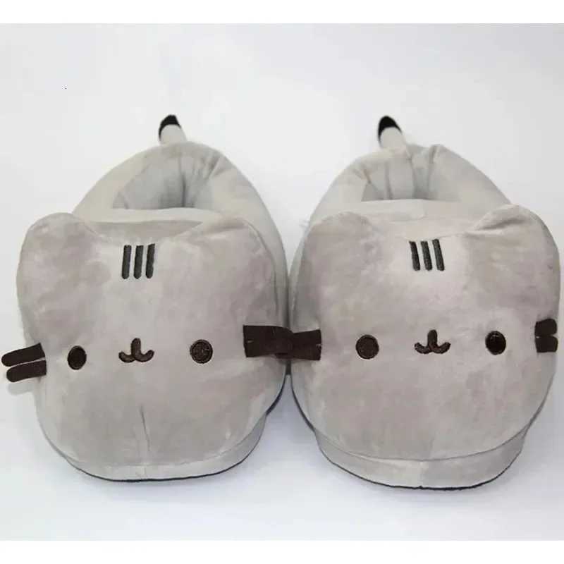 Cartoon Full Covered Cat Slippers Warm Winter Slides Soft Plush Doll Indoor Cute Anime Bedroom Shoes For Man Woman Home Use S2603054ZF3