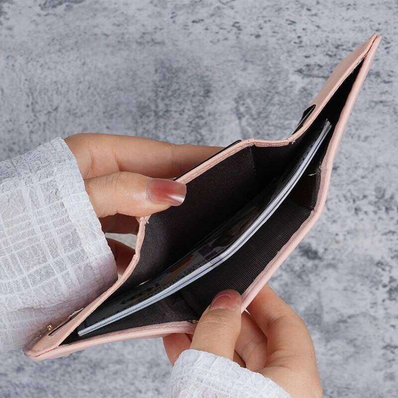 New Small Women's Leather Short Folding Student Cute Mini Fashion Hasp Wallet C260304