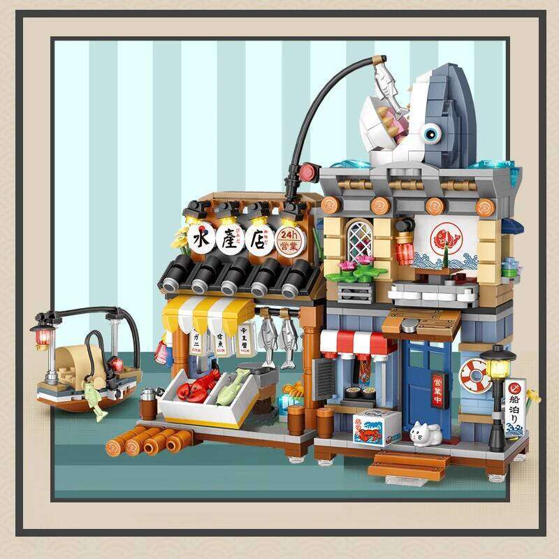 789PCS Mini City Street View Izakaya Store Building Blocks Architecture Friends House Figures Bricks Toys For Children Gifts Z260305