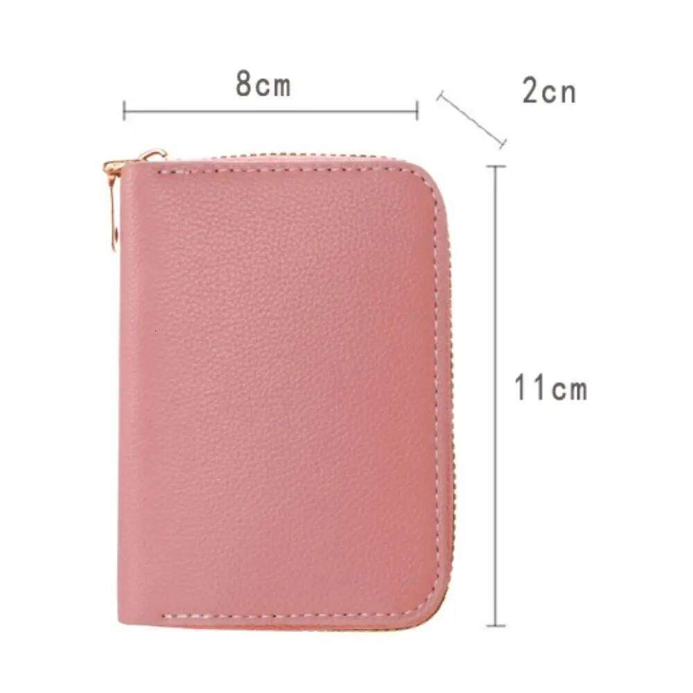 Fashion PU Leather Mini Wallet Zipper Solid Color Coin Purse Multi-card Slot Card Holder Women Girls C260304